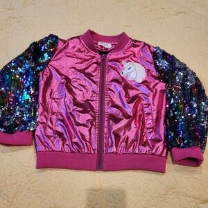 Welaken Sequin Girls Unicorn Coat Jacket 130 7/8